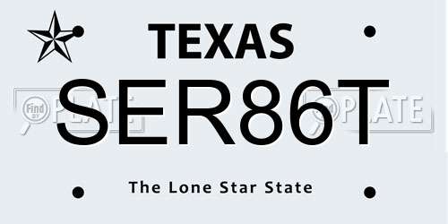 SER86T Texas License Plate