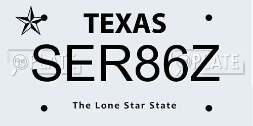 SER86Z Texas License Plate
