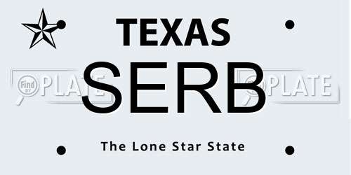 SERB Texas License Plate