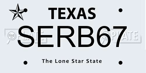 SERB67 Texas License Plate