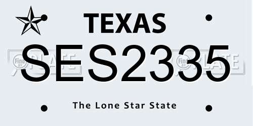 SES2335 Texas License Plate