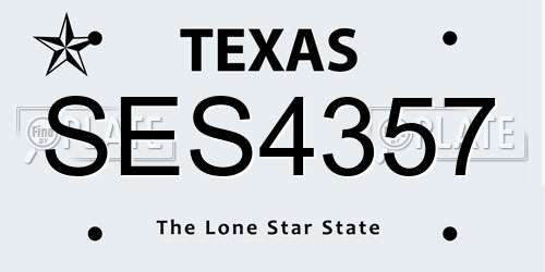 SES4357 Texas License Plate