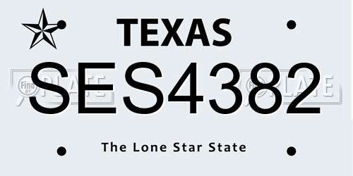 SES4382 Texas License Plate