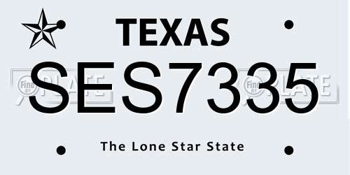 SES7335 Texas License Plate