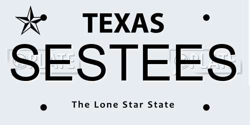 SESTEES Texas License Plate