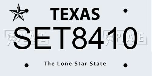 SET8410 Texas License Plate