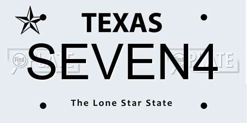 SEVEN4 Texas License Plate