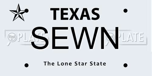 SEWN Texas License Plate