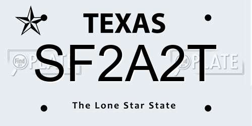 SF2A2T Texas License Plate