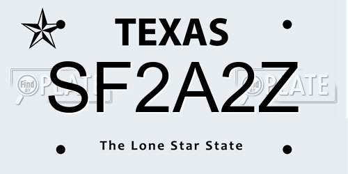 SF2A2Z Texas License Plate
