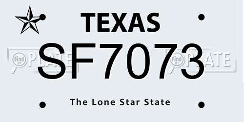 SF7073 Texas License Plate