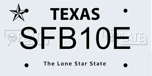 SFB10E Texas License Plate