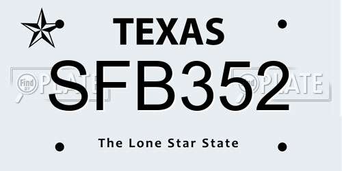 SFB352 Texas License Plate