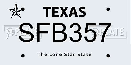 SFB357 Texas License Plate