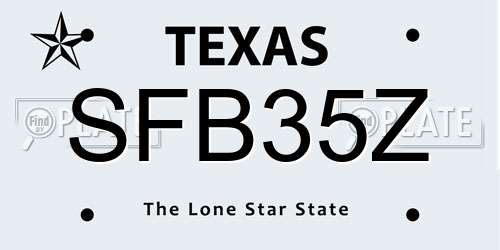 SFB35Z Texas License Plate