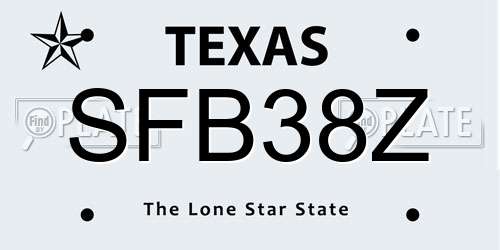SFB38Z Texas License Plate