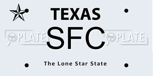 SFC Texas License Plate