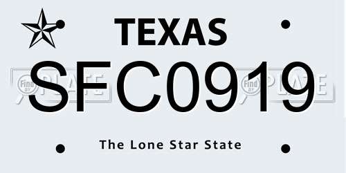 SFC0919 Texas License Plate
