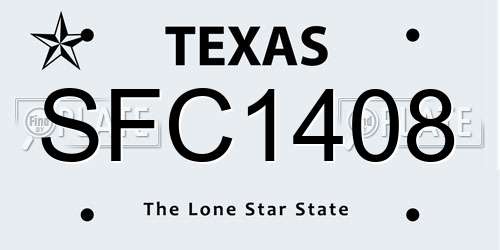 SFC1408 Texas License Plate