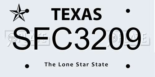 SFC3209 Texas License Plate