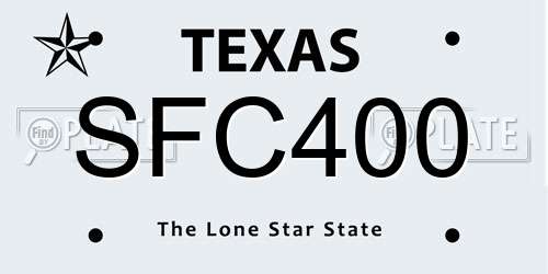 SFC400 Texas License Plate