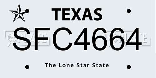 SFC4664 Texas License Plate
