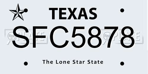 SFC5878 Texas License Plate
