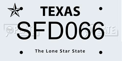 SFD066 Texas License Plate