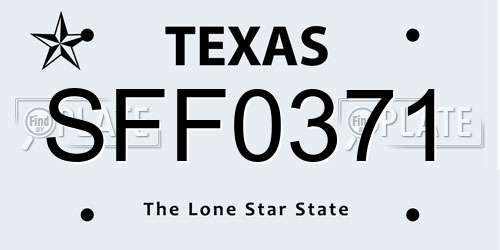 SFF0371 Texas License Plate