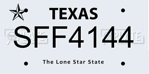 SFF4144 Texas License Plate