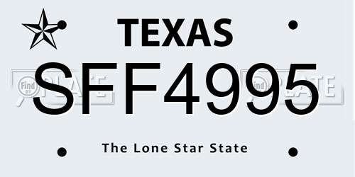 SFF4995 Texas License Plate