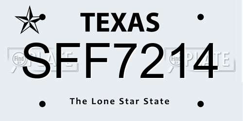 SFF7214 Texas License Plate