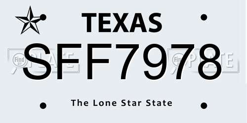 SFF7978 Texas License Plate