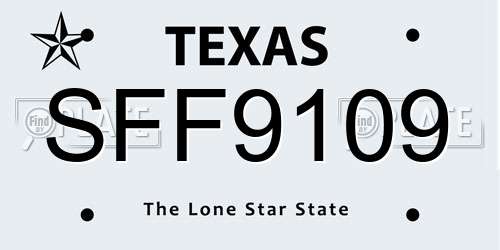 SFF9109 Texas License Plate