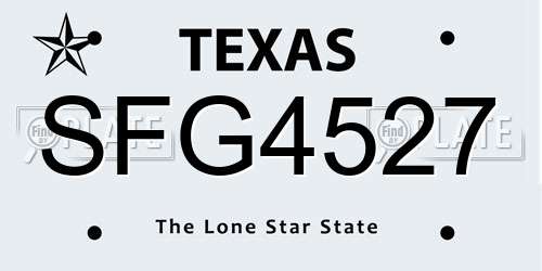 SFG4527 Texas License Plate