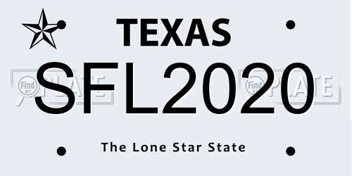 SFL2020 Texas License Plate