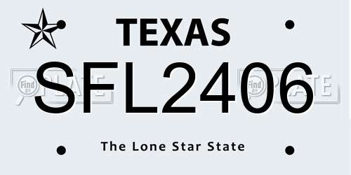 SFL2406 Texas License Plate