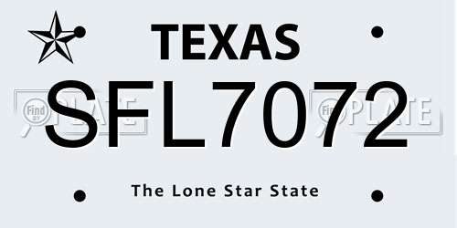 SFL7072 Texas License Plate