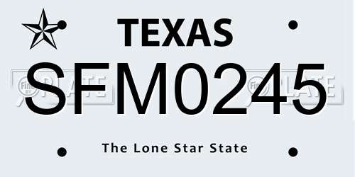 SFM0245 Texas License Plate