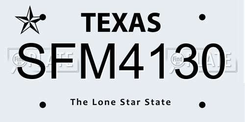 SFM4130 Texas License Plate