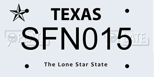 SFN015 Texas License Plate