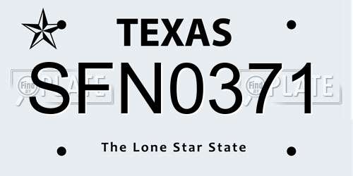 SFN0371 Texas License Plate