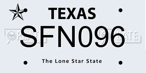 SFN096 Texas License Plate