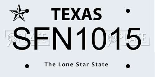 SFN1015 Texas License Plate