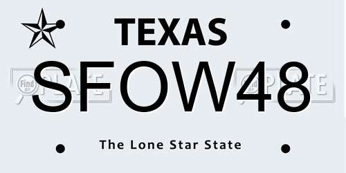 SFOW48 Texas License Plate