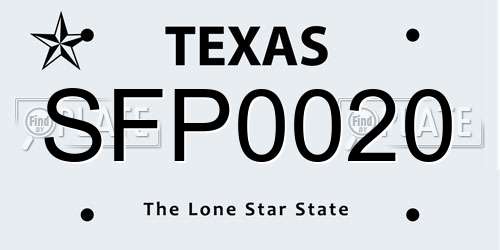 SFP0020 Texas License Plate