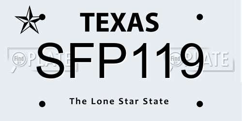 SFP119 Texas License Plate