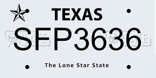 SFP3636 Texas License Plate