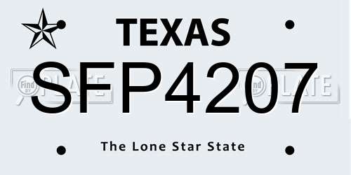 SFP4207 Texas License Plate