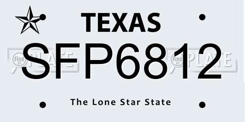 SFP6812 Texas License Plate